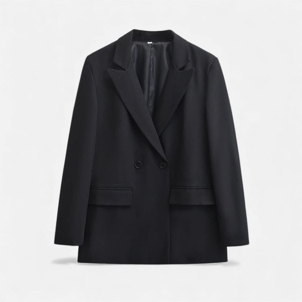 Blazer doppiopetto con revers a dentello – Nero