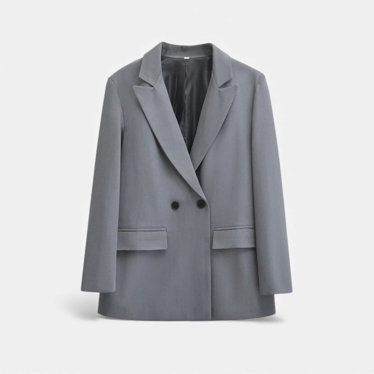 Blazer doppiopetto con revers a dentello – Grigio