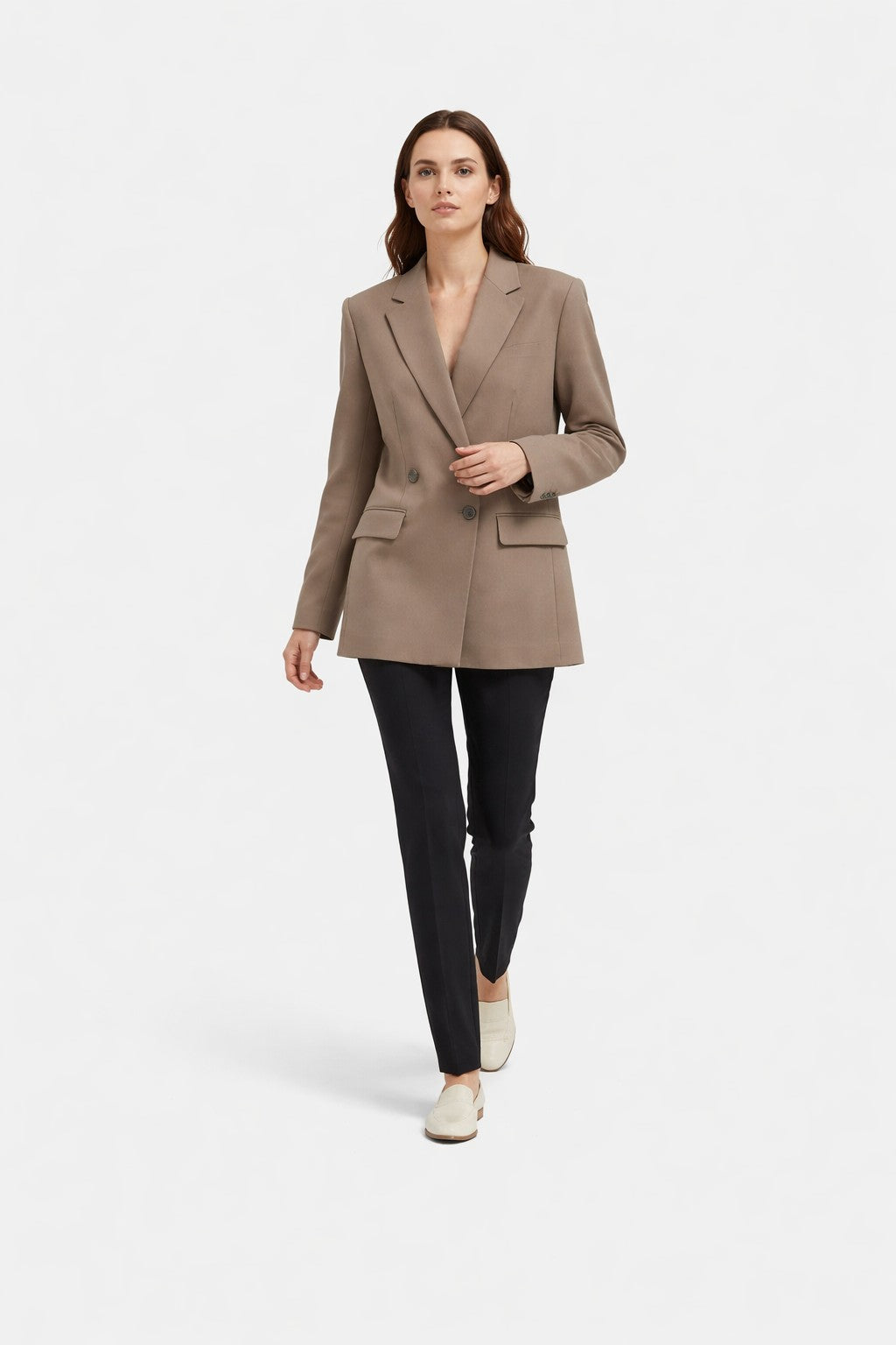 Blazer doppiopetto con revers a dentello