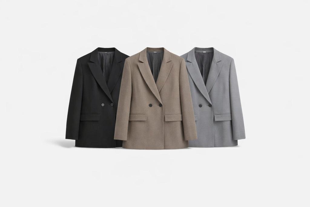 Blazer doppiopetto con revers a dentello