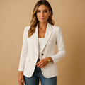 Blazer sciancrato a un bottone – Bianco