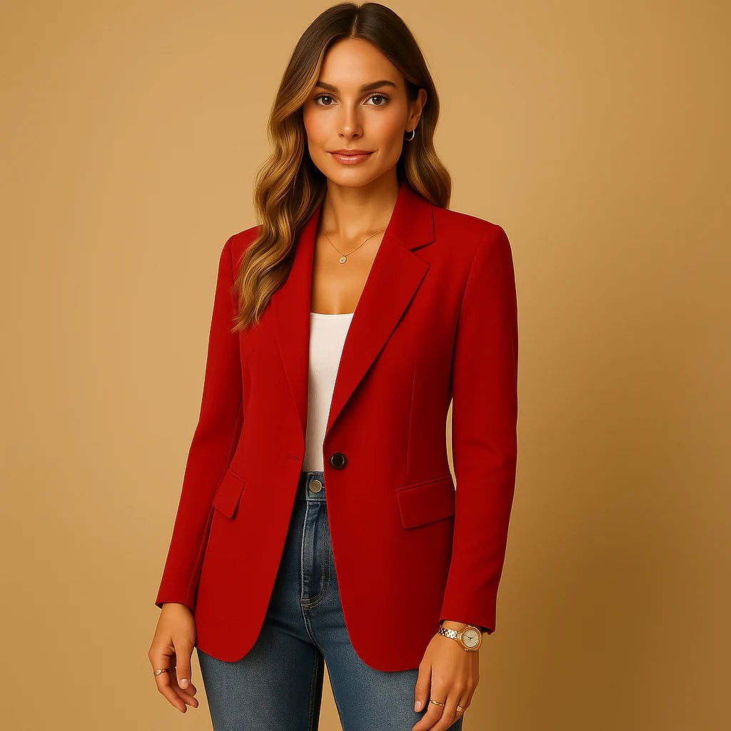 Blazer sciancrato a un bottone – Rosso