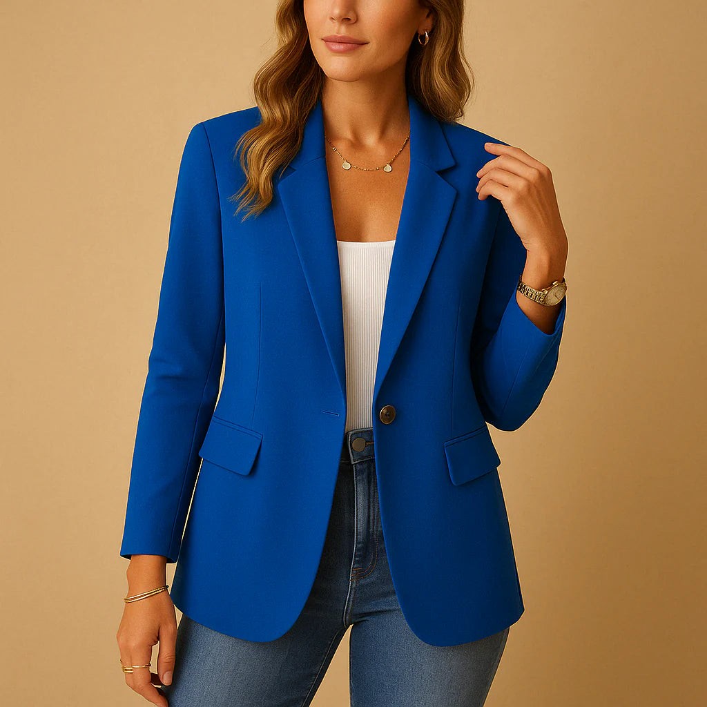 Blazer sciancrato a un bottone – Blu