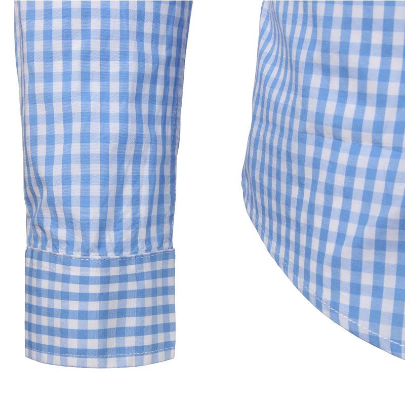 Camicia a quadri con collo abbottonato