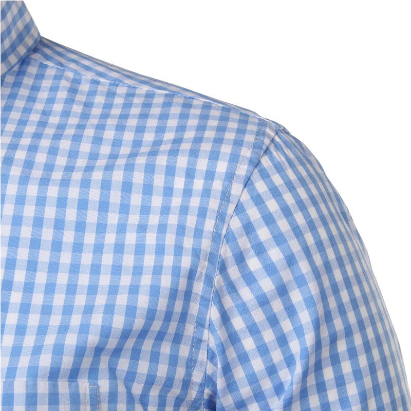 Camicia a quadri con collo abbottonato