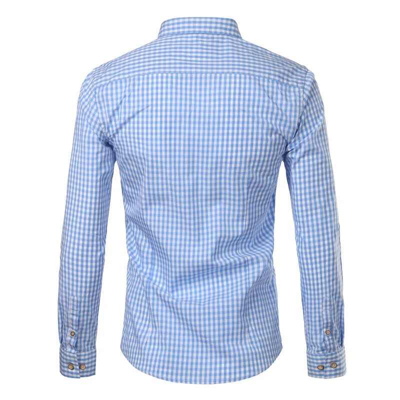 Camicia a quadri con collo abbottonato