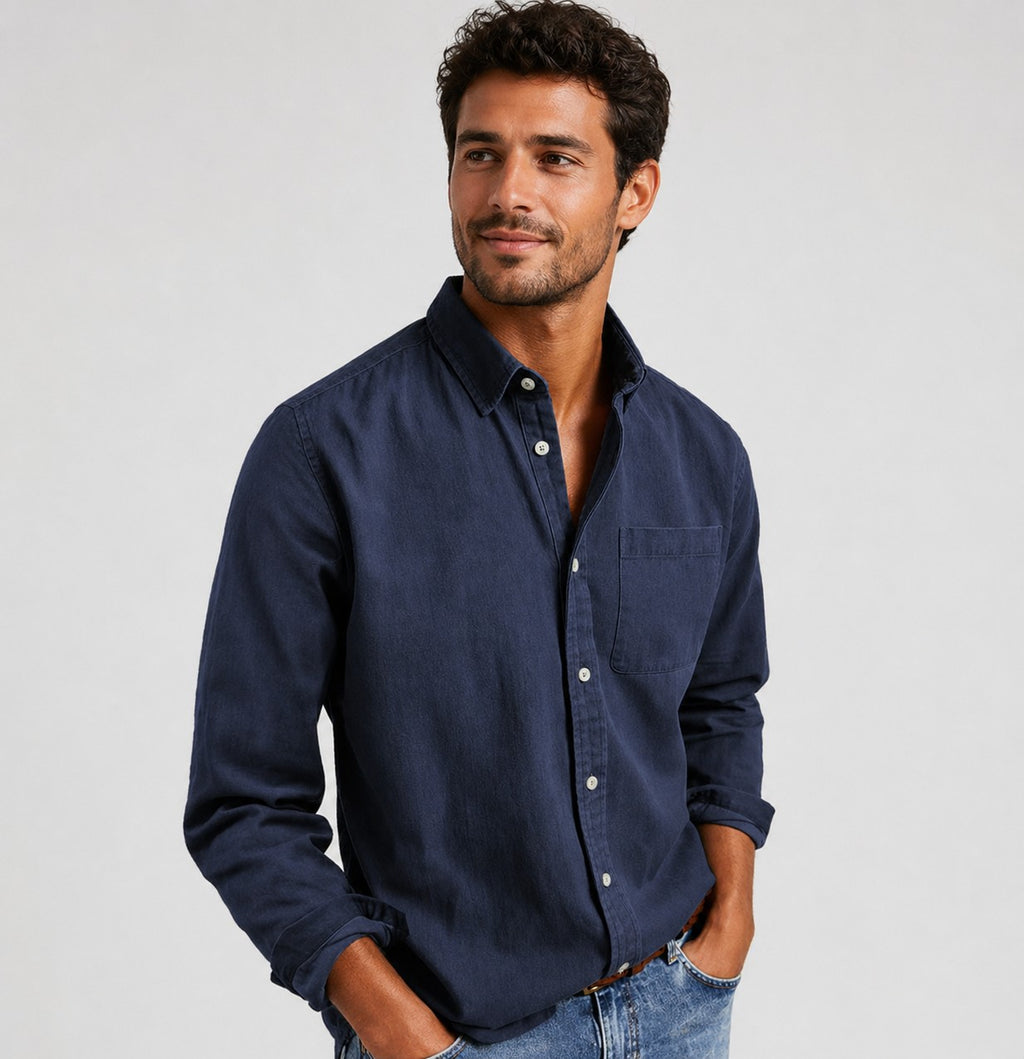 Camicia aderente con taschino applicato