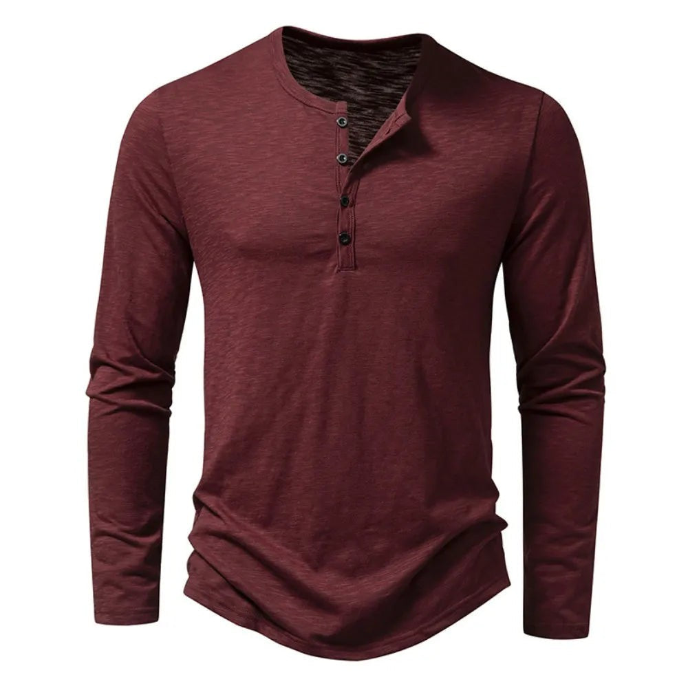 Camicia fiammata con collo serafino – Bordeaux