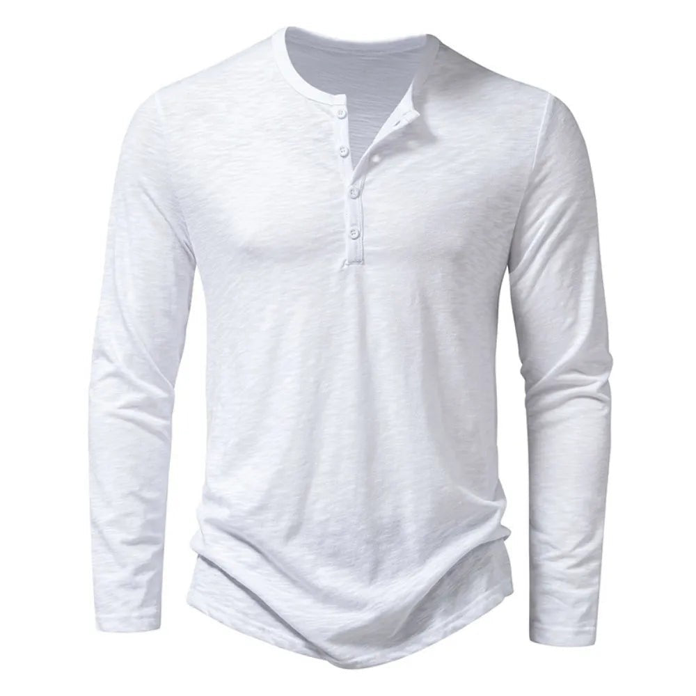 Camicia fiammata con collo serafino – Bianco