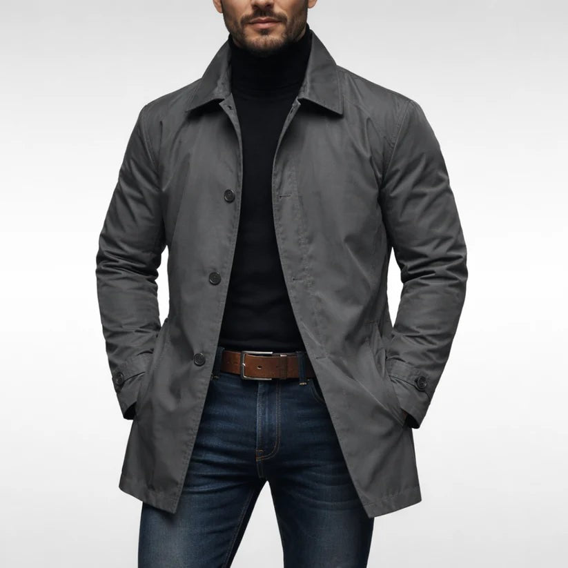 Cappotto monopetto con colletto a punta – Grigio