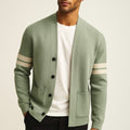 Cardigan in maglia con maniche a righe – Verde chiaro