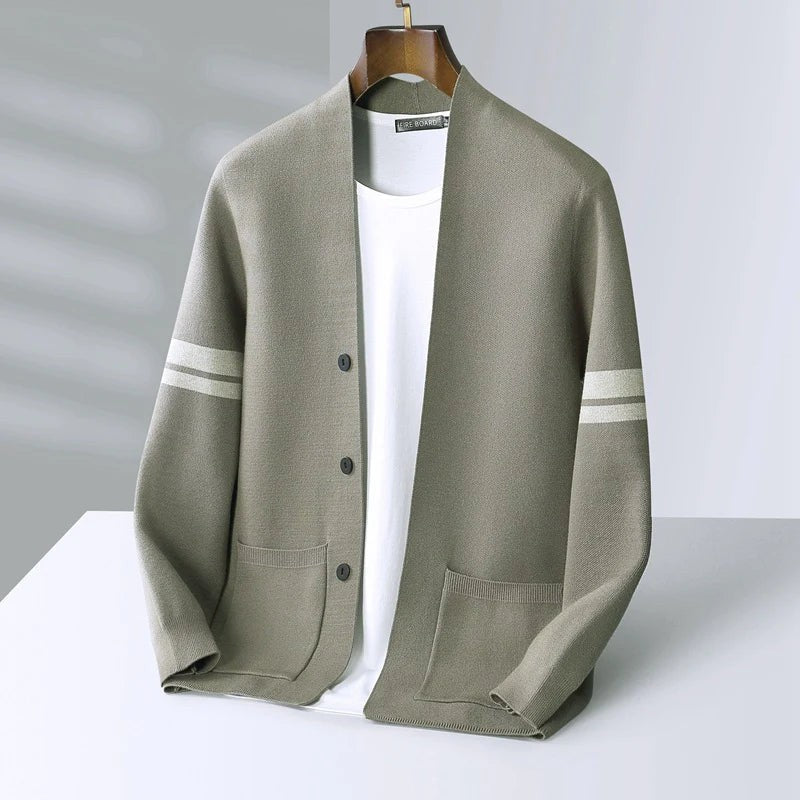 Cardigan in maglia con maniche a righe