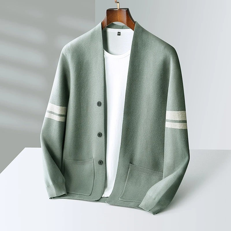 Cardigan in maglia con maniche a righe