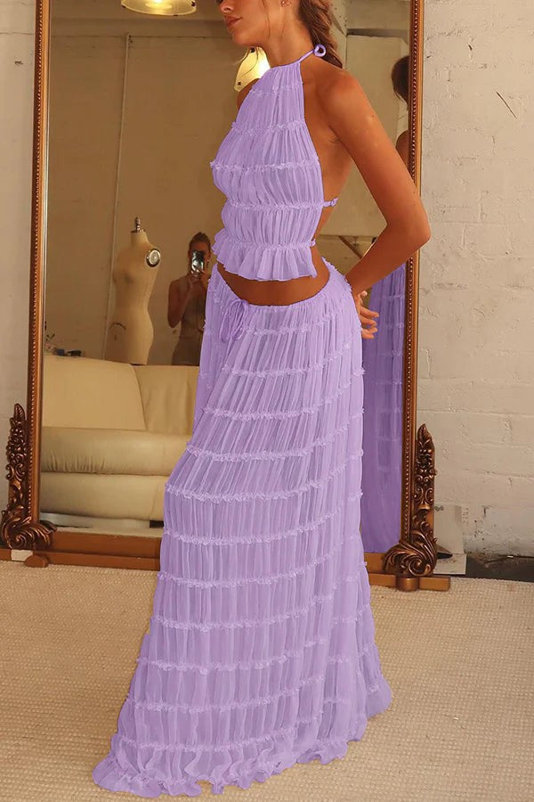 Gonna lunga a balze con vita alta – Viola